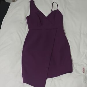 One Shoulder Purple Dress